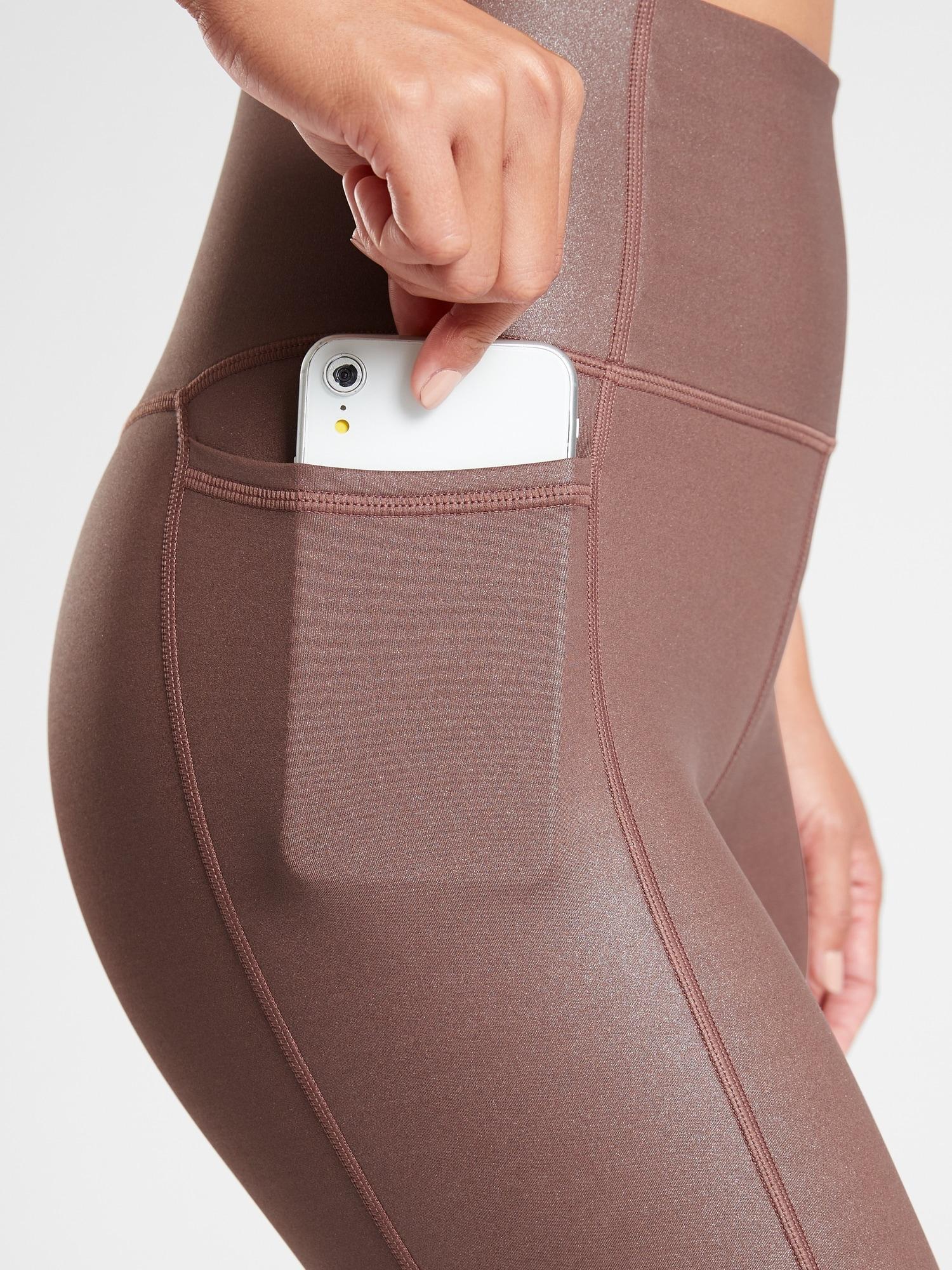 Athleta Inclination Moto Shimmer Tight 