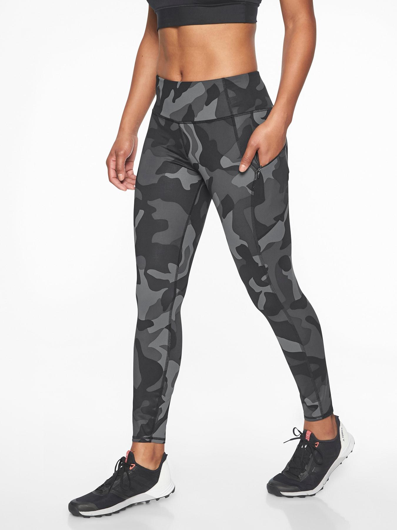 Athleta Synthetic Camo Contender 7/8 Tight in Black - Lyst