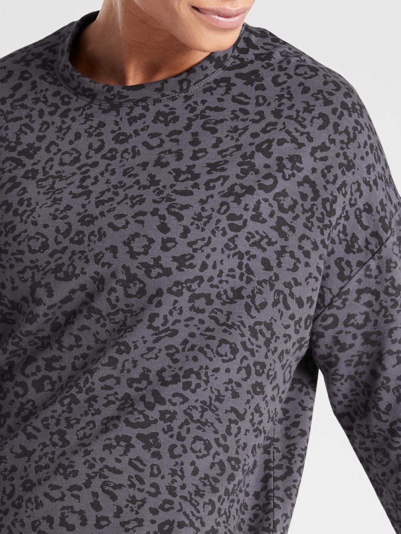grey leopard print sweatshirt