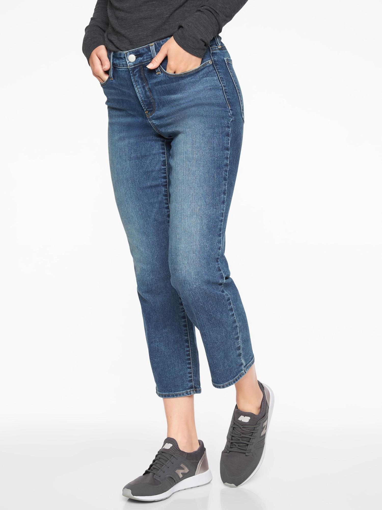 athleta sculptek slim straight jean lapis wash