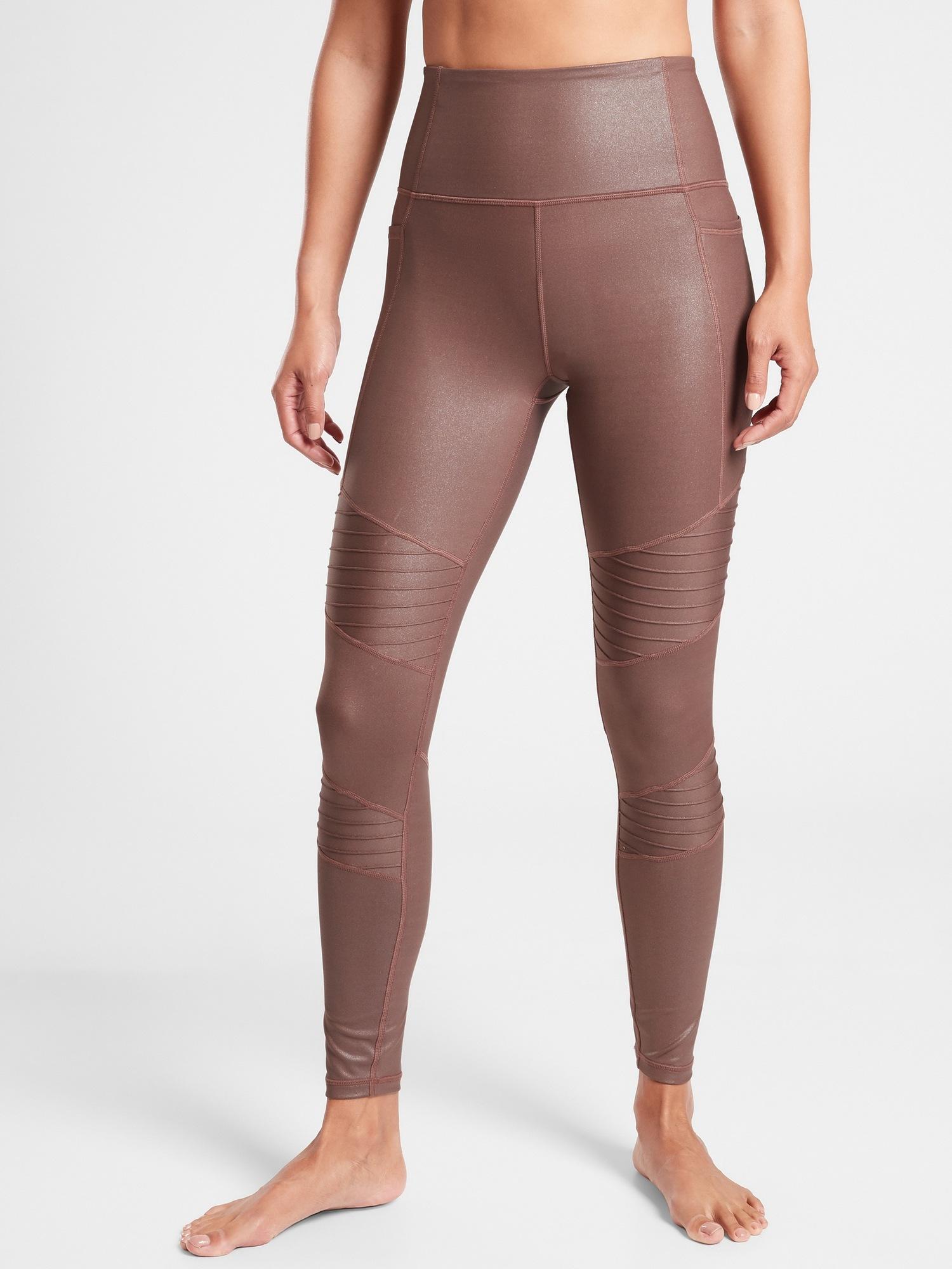 Athleta Inclination Moto Shimmer Tight 