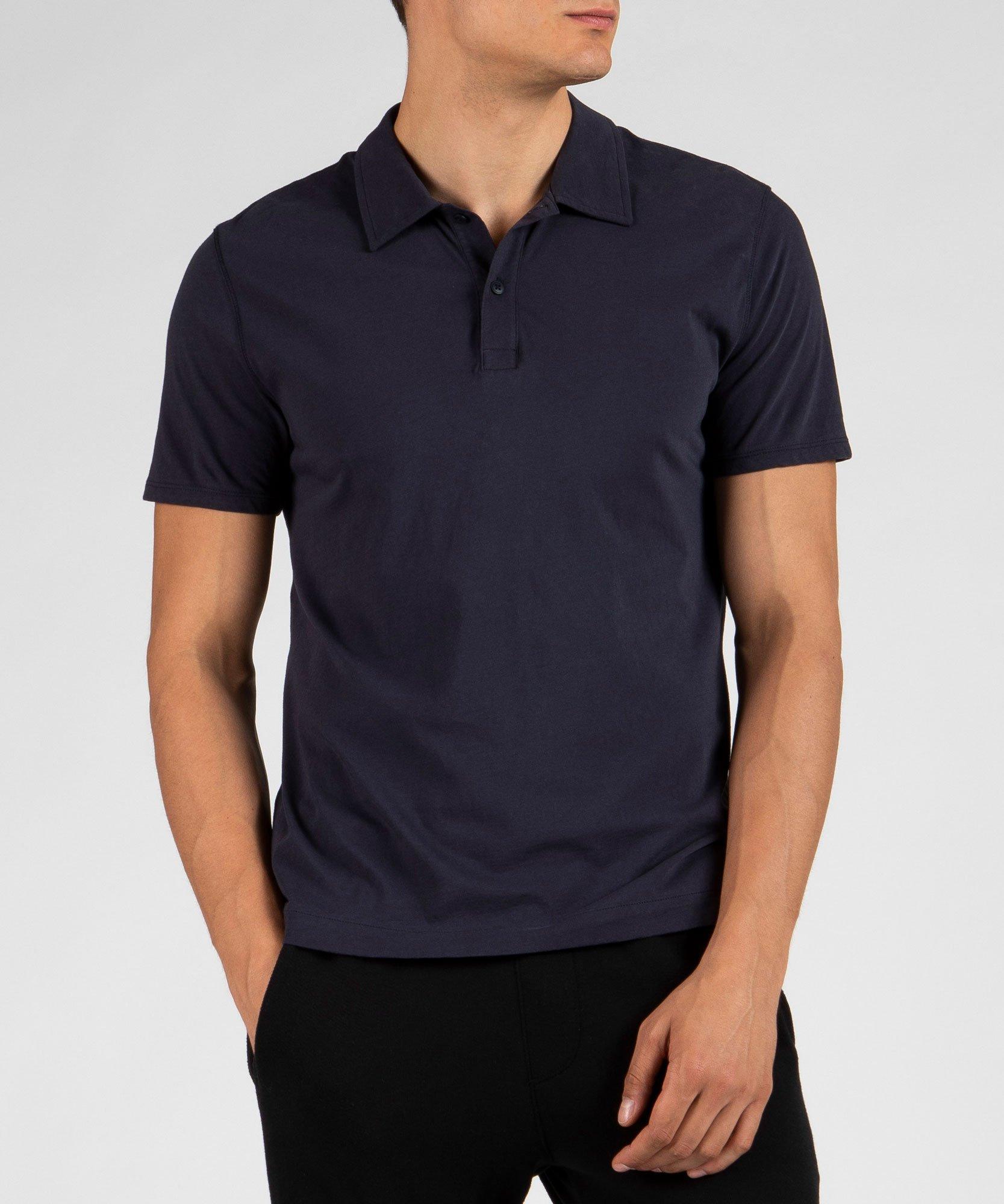 ATM Cotton Classic Jersey Short Sleeve Polo in Midnight (Blue) for Men ...