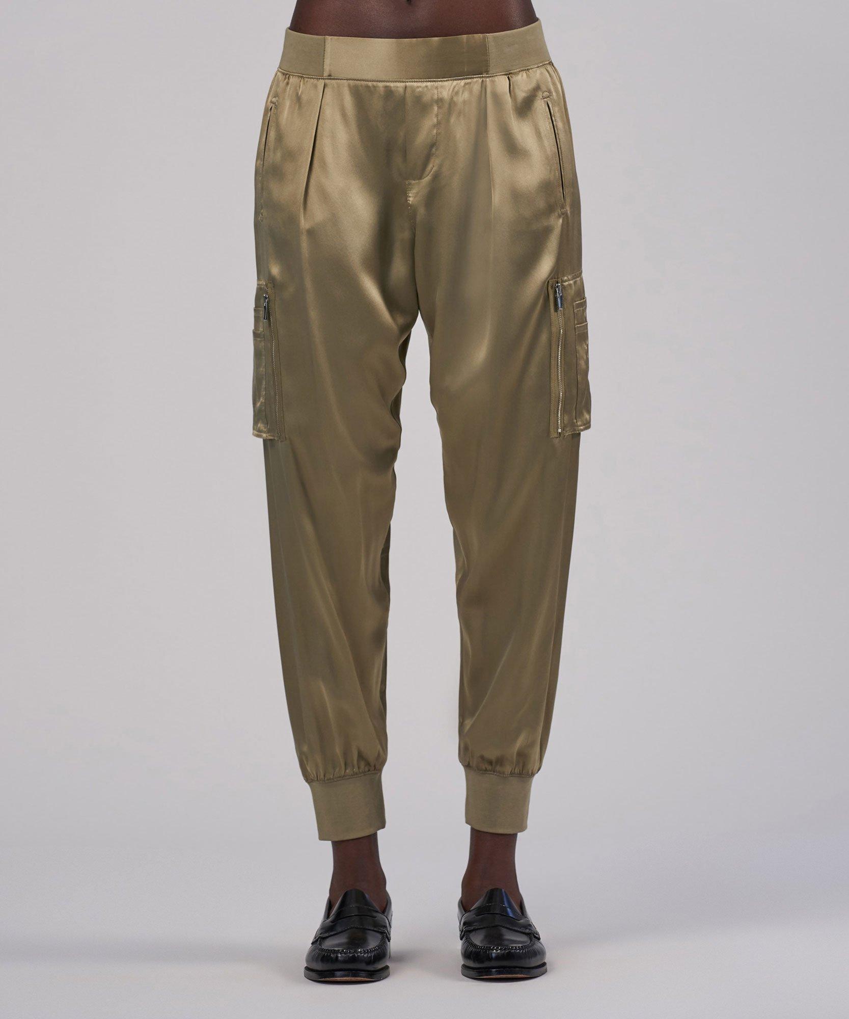 ATM Silk Cargo Joggers in Green | Lyst