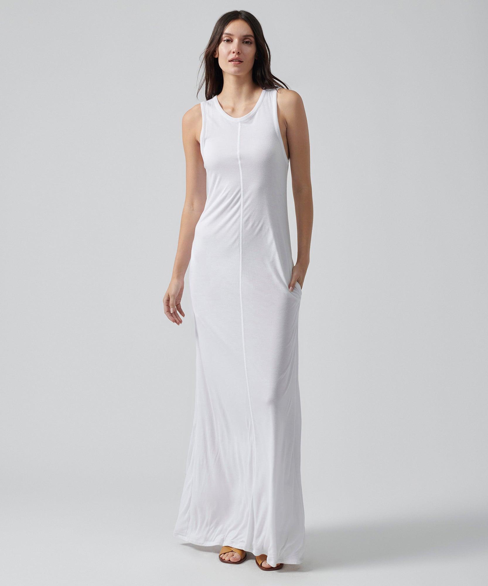 ATM Modal Jersey Sleeveless Maxi Dress in White Lyst