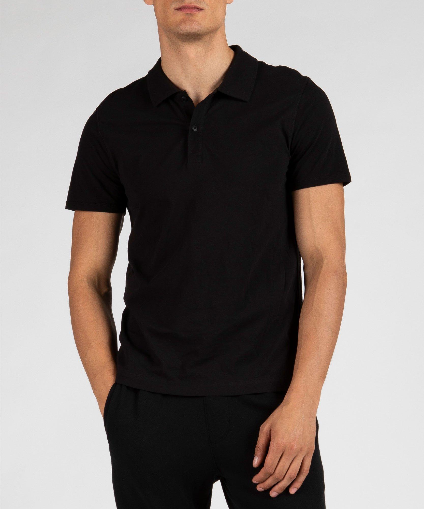 ATM Cotton Classic Jersey Short Sleeve Polo - Black for Men - Lyst