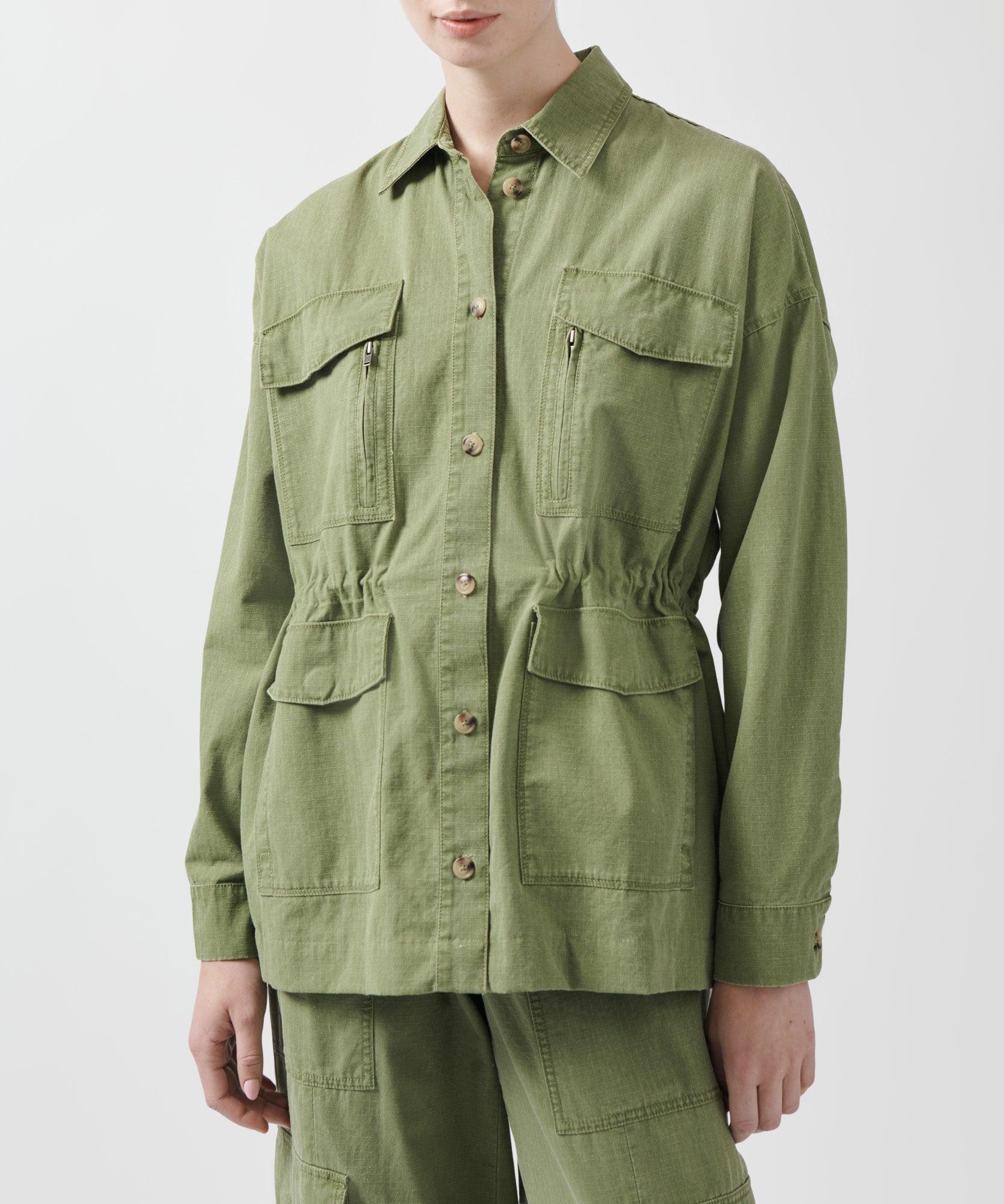 ATM Ripstop Cargo Field Jacket in Green 