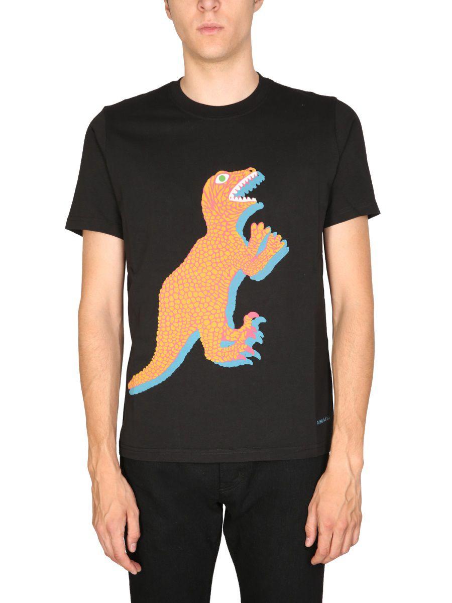 PS by Paul Smith Cotton Jersey Crew Neck T-shirt With Dino Print in Black  for Men - Save 32% | Lyst