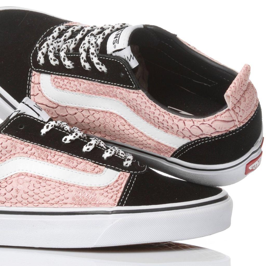 vans old skool pink and black