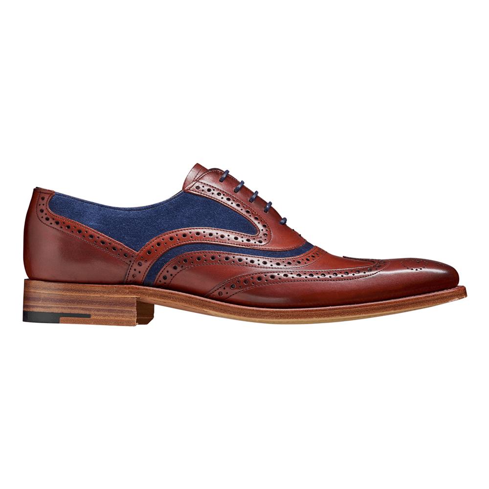 Atterley Men Shoes Flat Shoes Brogues Ethan Brogue Lace Up Shoe In Navy/Red 
