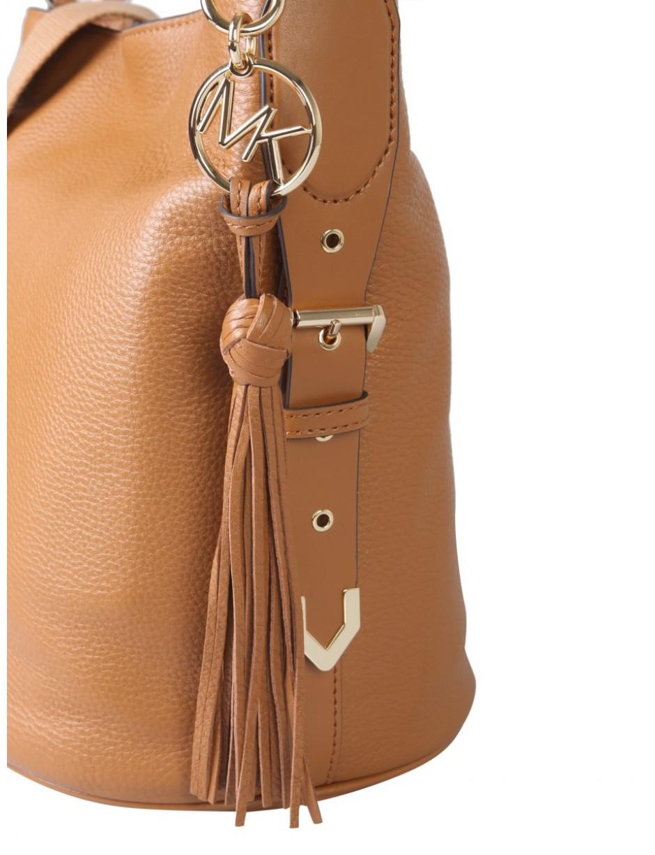 MICHAEL Michael Kors Leather Brooke Bucket Bag in White Lyst