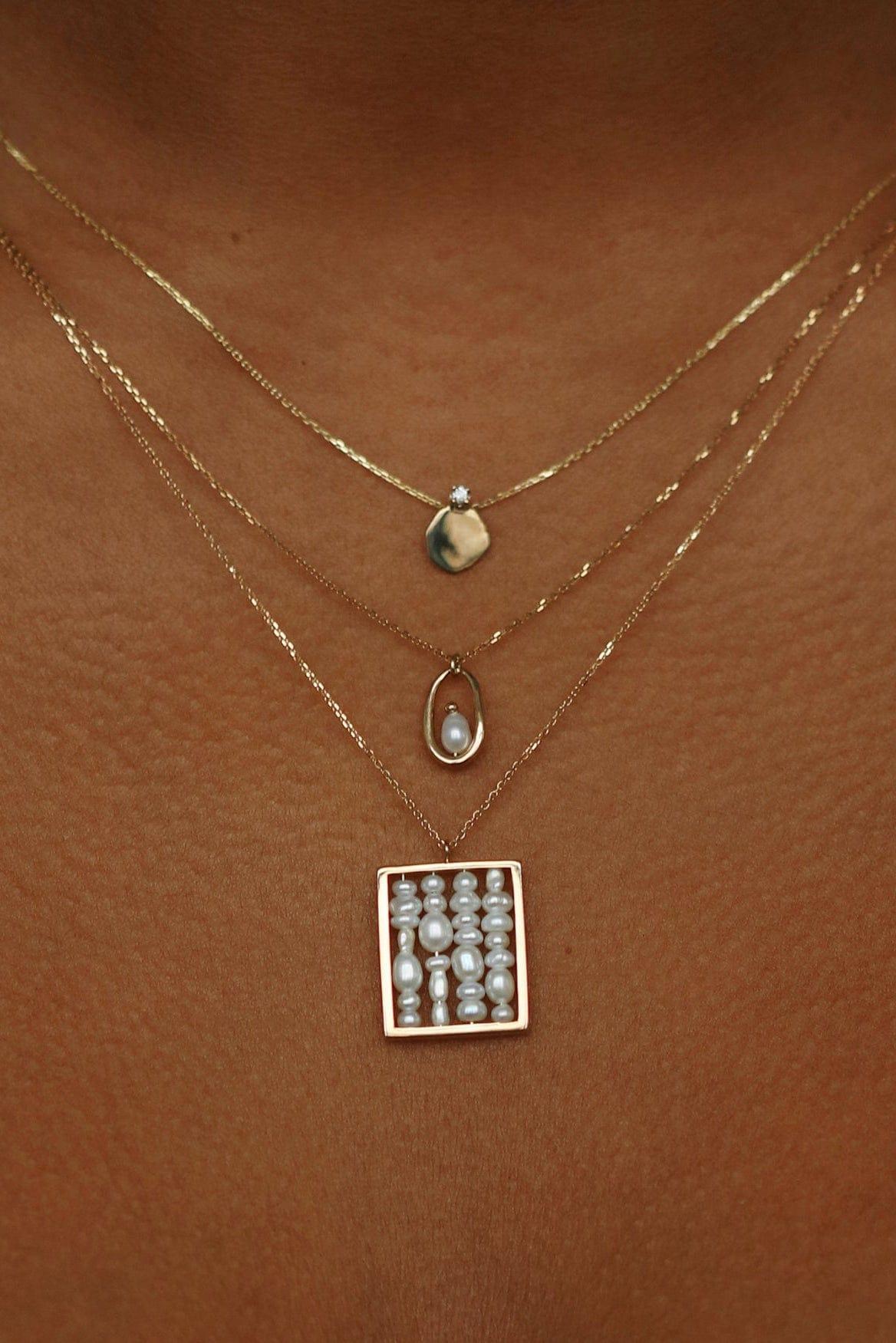 Wwake Small Pearl Weaving Necklace | Lyst
