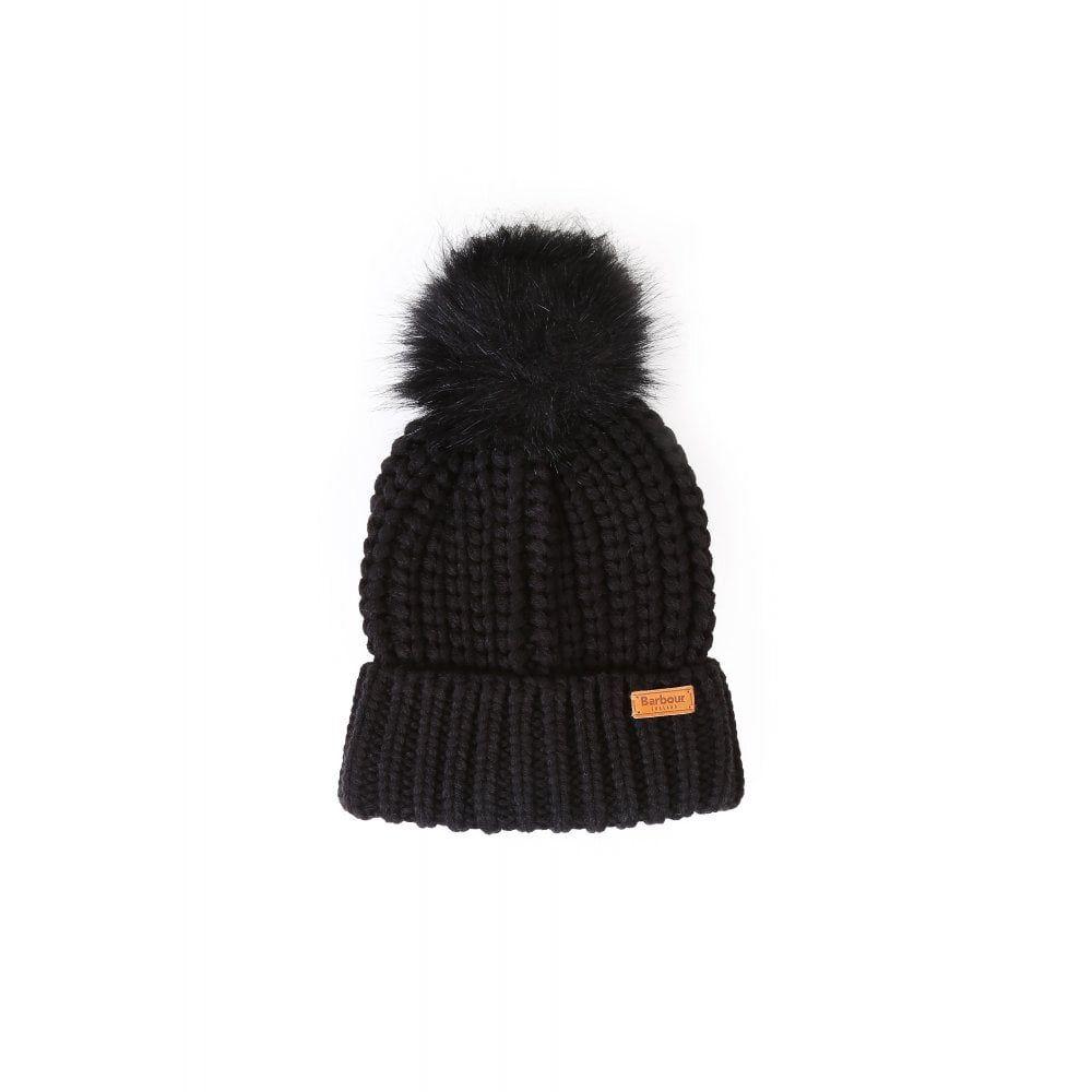 barbour hat and scarf set black