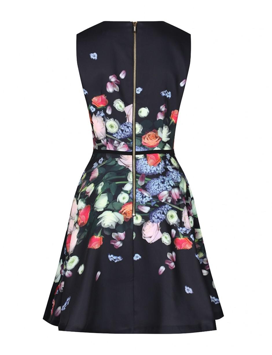 Ted Baker Synthetic Women's Izobela Kensington Floral Bow Detail Shift Dress in Black - Lyst