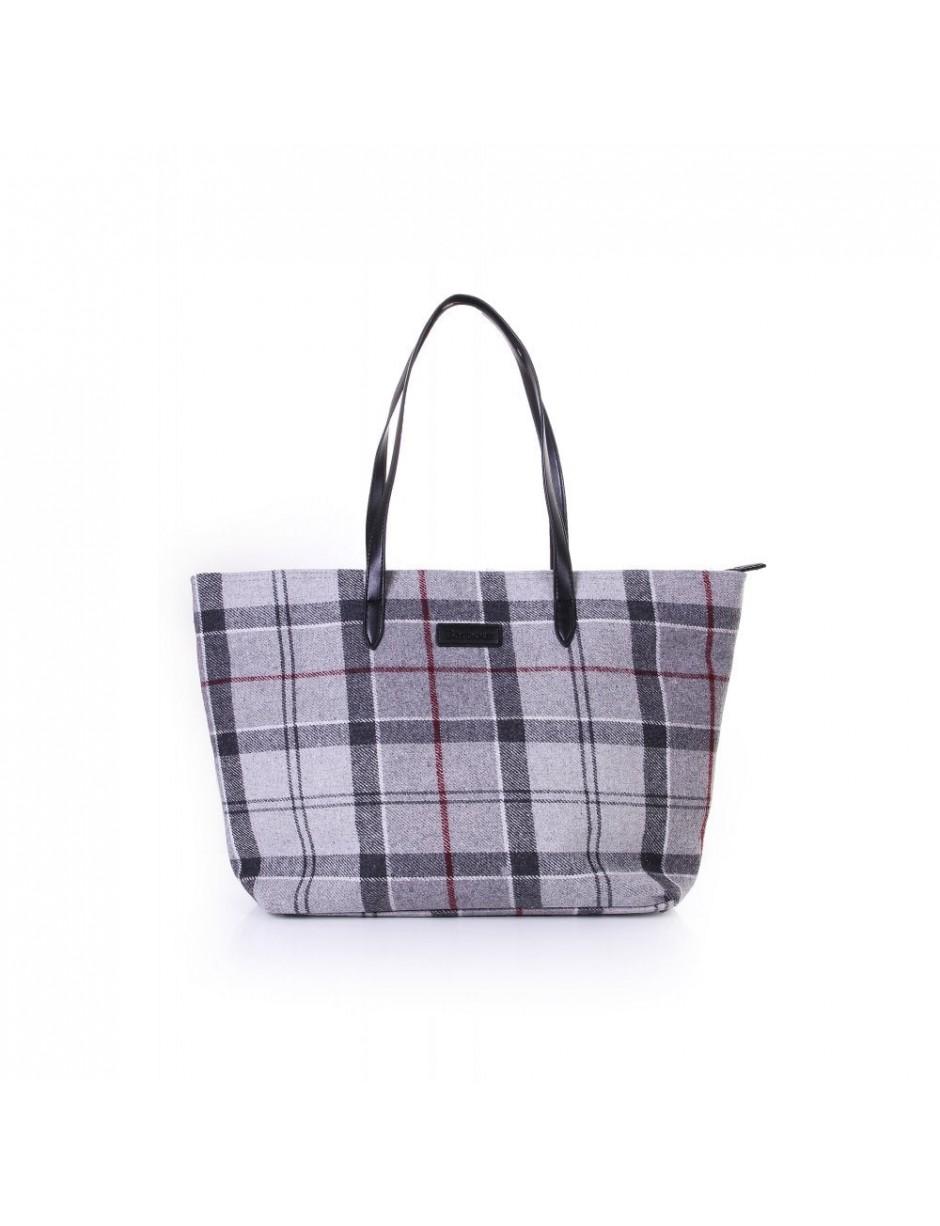barbour tartan tote bag