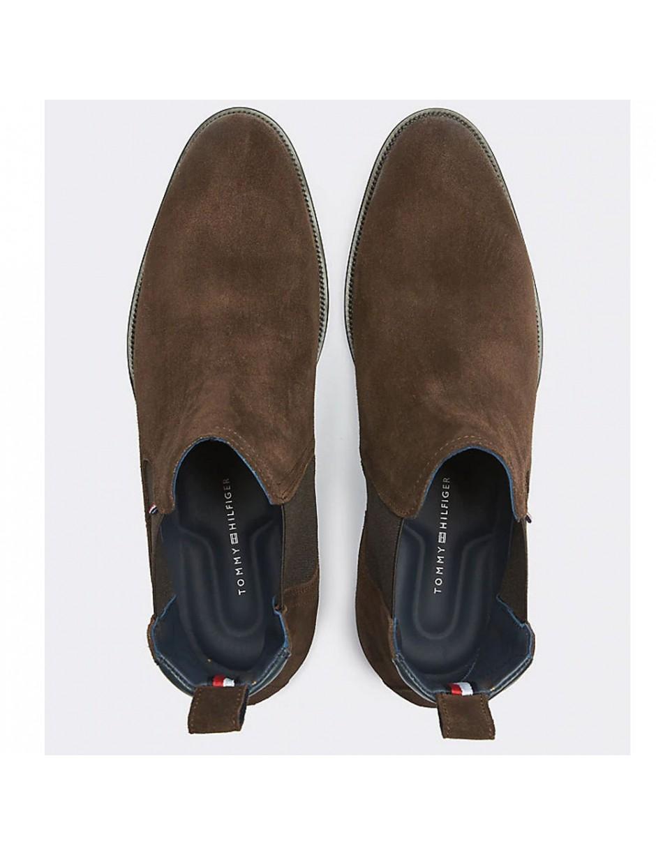 Tommy Hilfiger Denim Tommy Jeans Signature Suede Chelsea Boots in Brown for  Men - Lyst