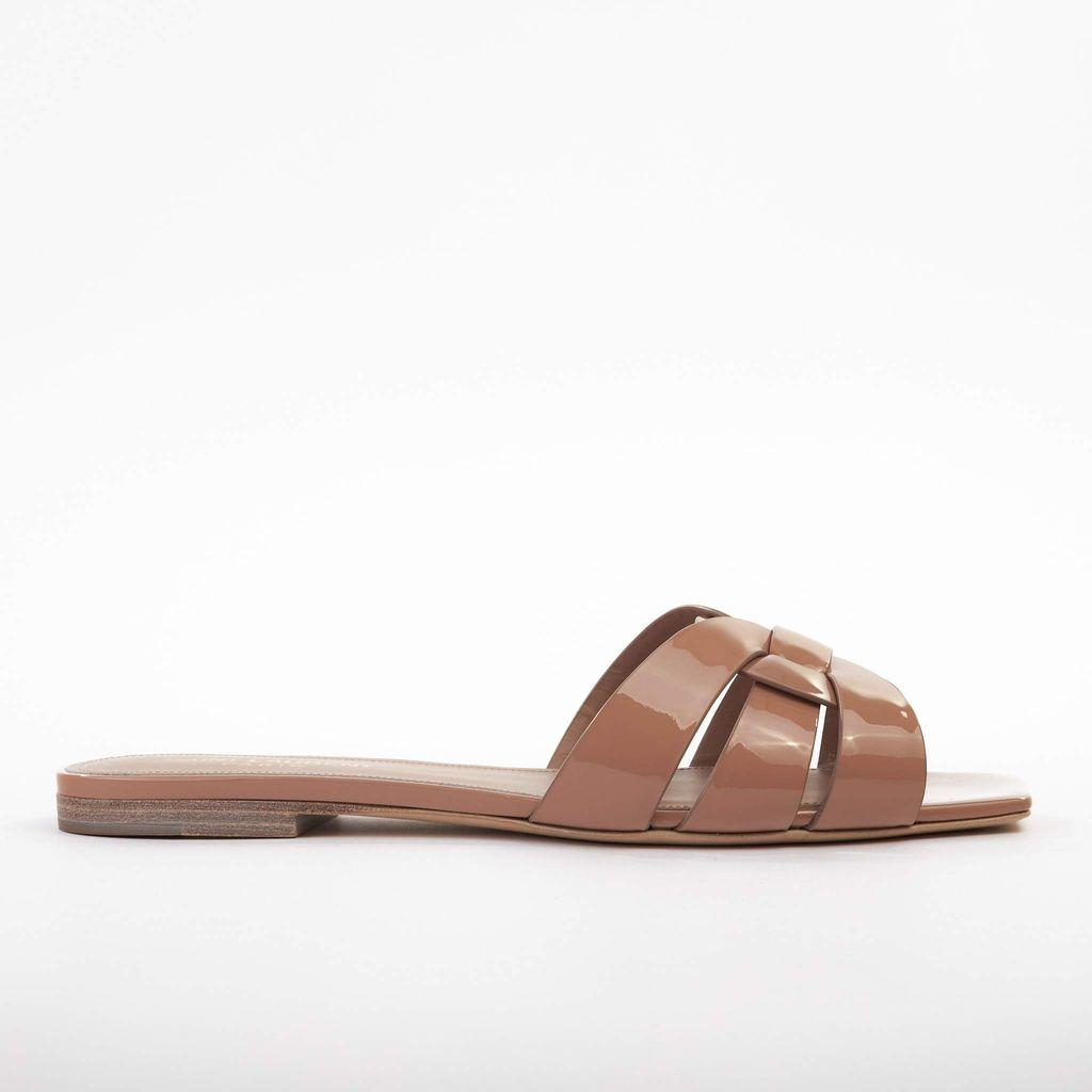 Saint Laurent Leather Nu Pieds Nude Sandals | Lyst