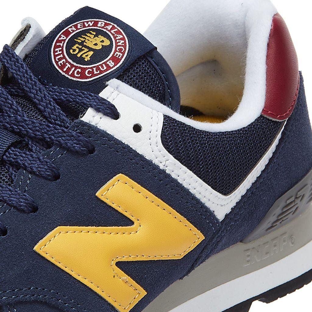 new balance 574 navy and yellow