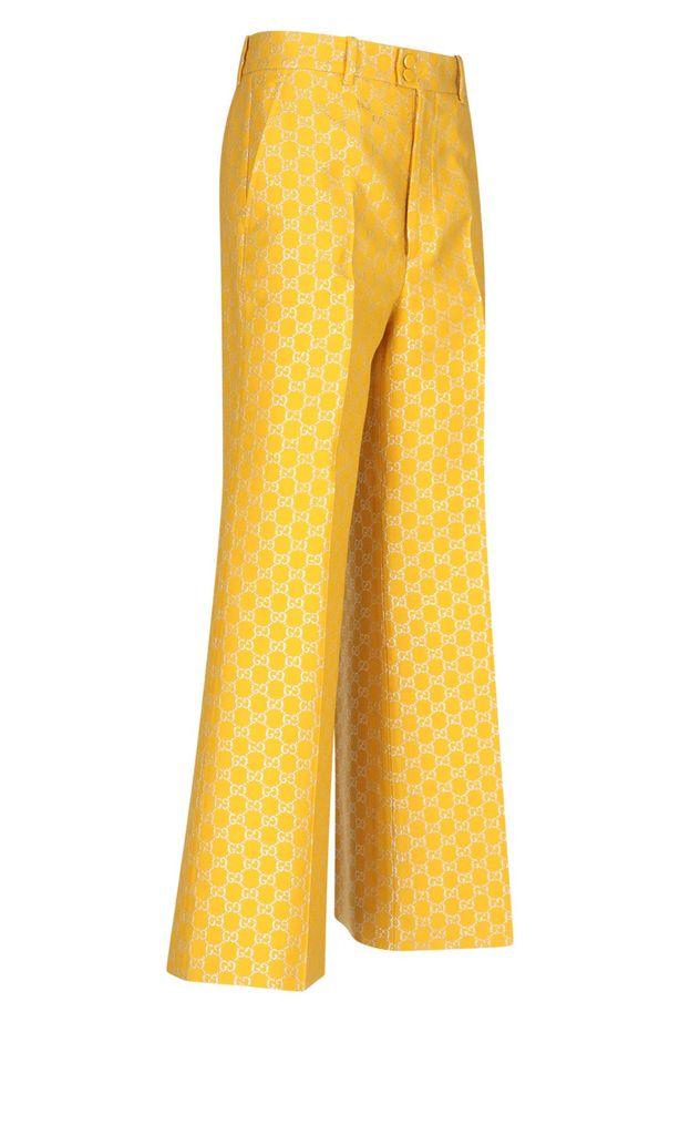Gucci Women's 627877zad7l7091 Yellow Wool Pants Lyst