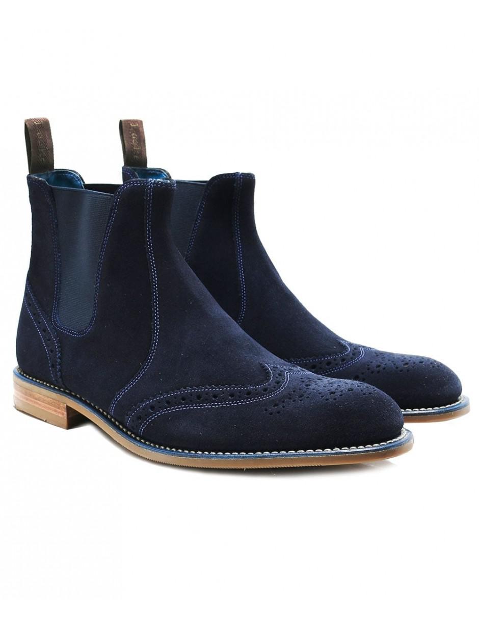 loake blue suede boots