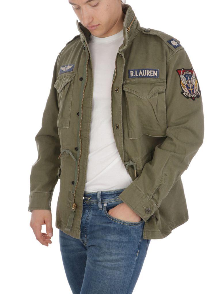 olive green polo jacket