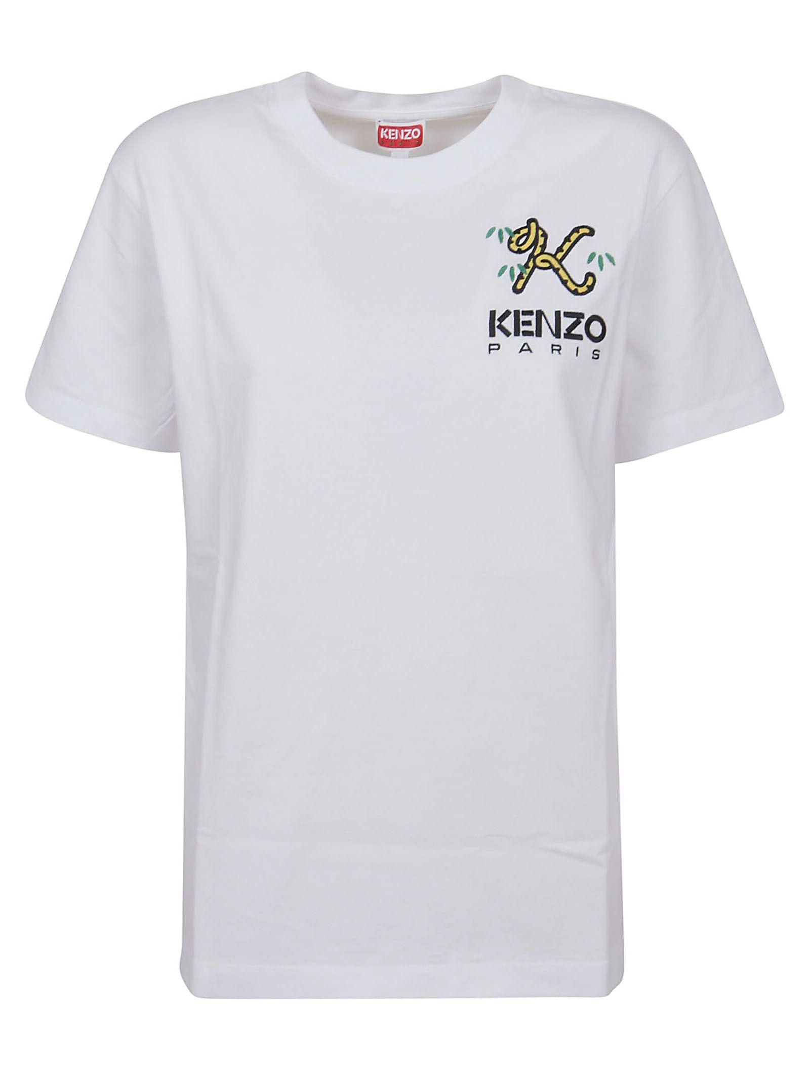 KENZO Cotton Crest Logo Loose T-shirt in White - Save 13% | Lyst