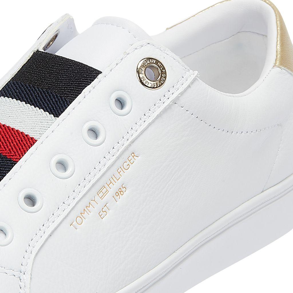 Tommy Hilfiger Leather Icon Slip On Trainers in White | Lyst
