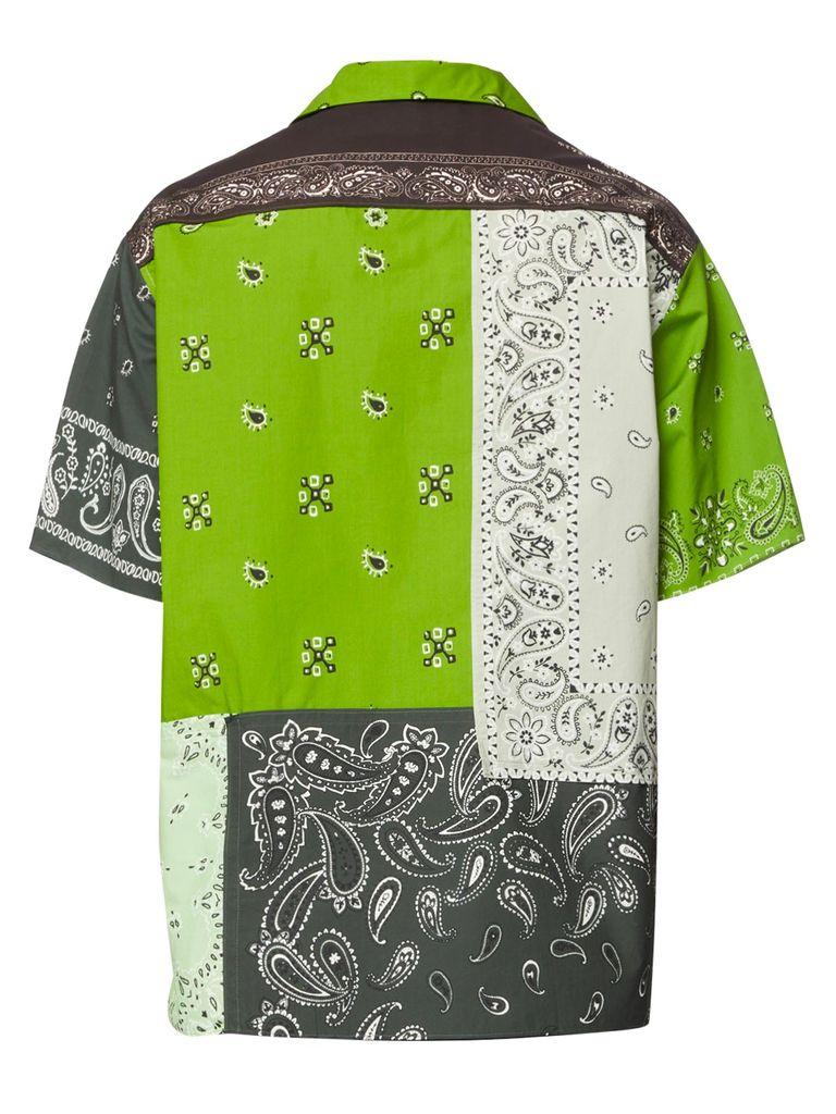 KENZO Patchwork Shirt in Green for Men | Lyst