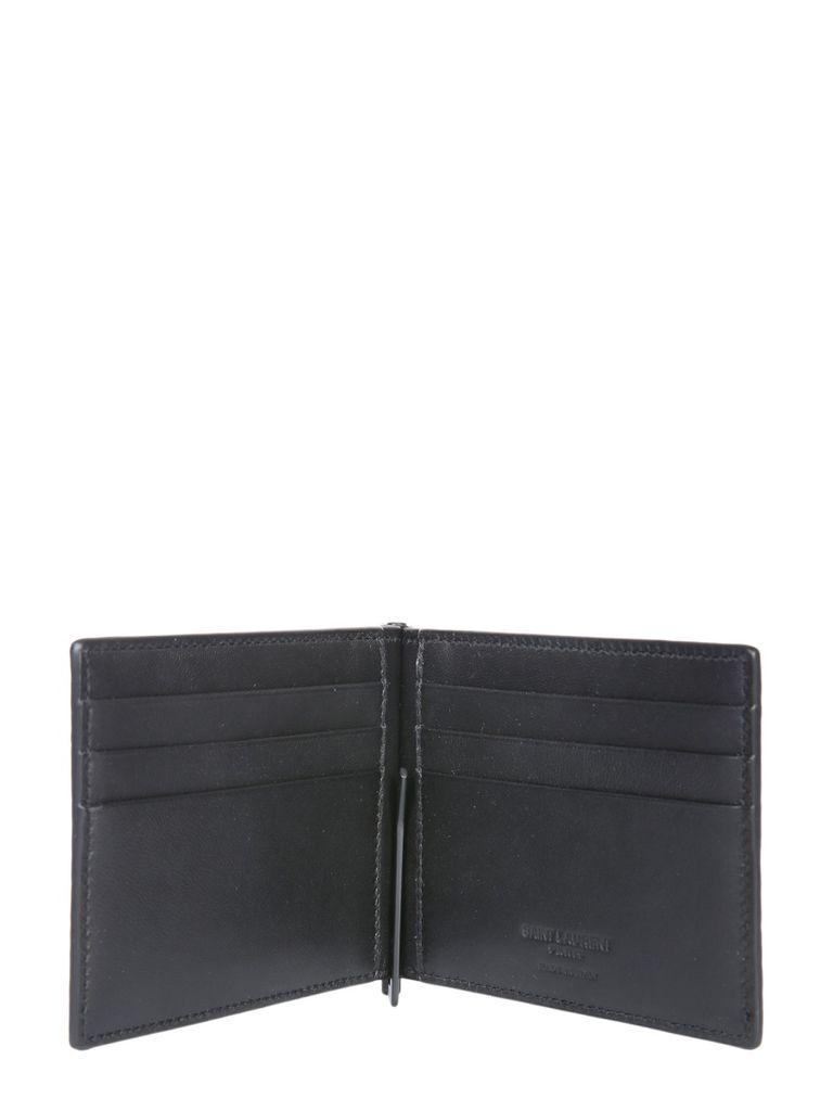 Saint Laurent Leather Bill Clip Wallet in Black for Men - Lyst