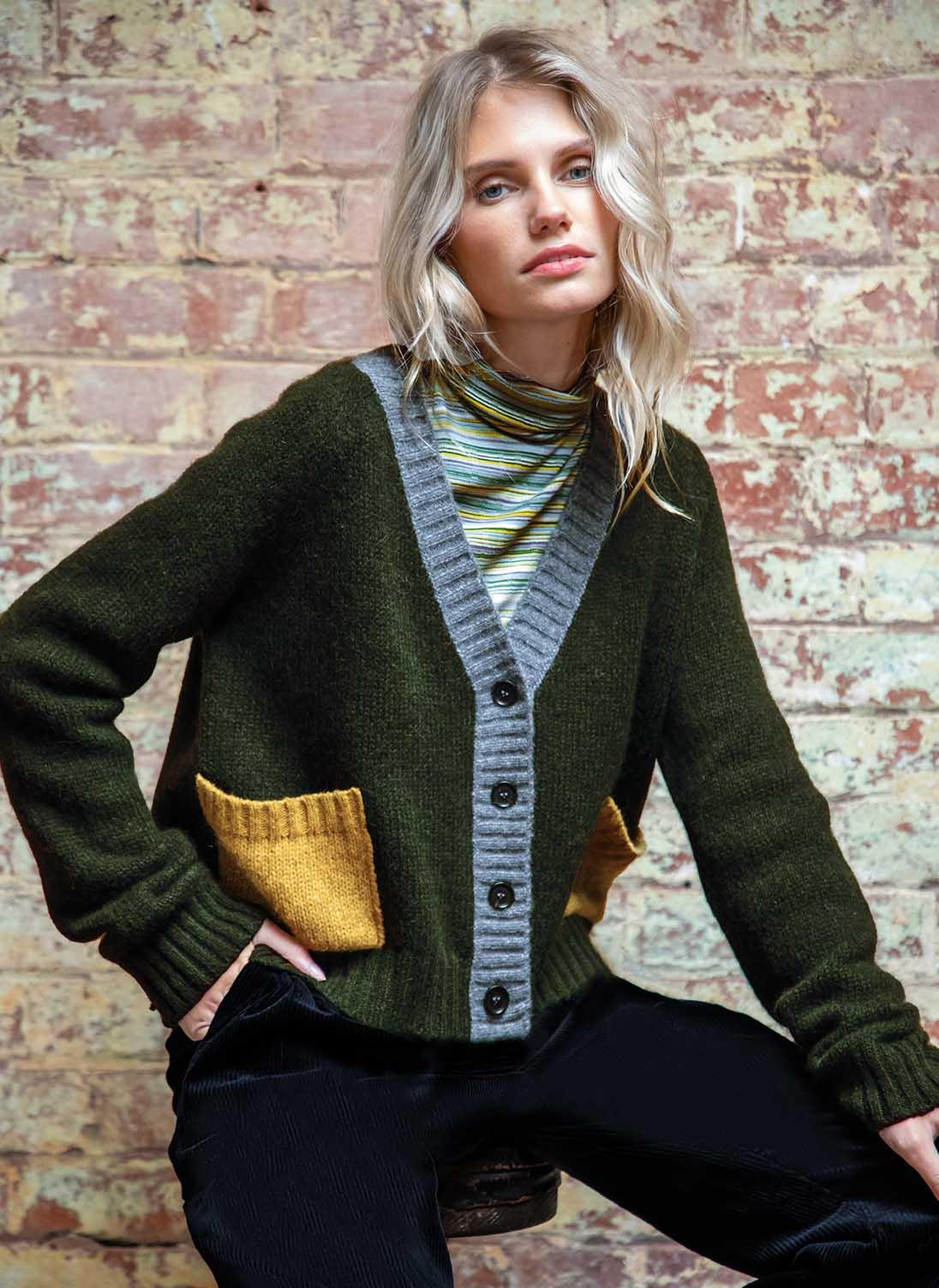 Brora Denim Alpaca Colour Block 