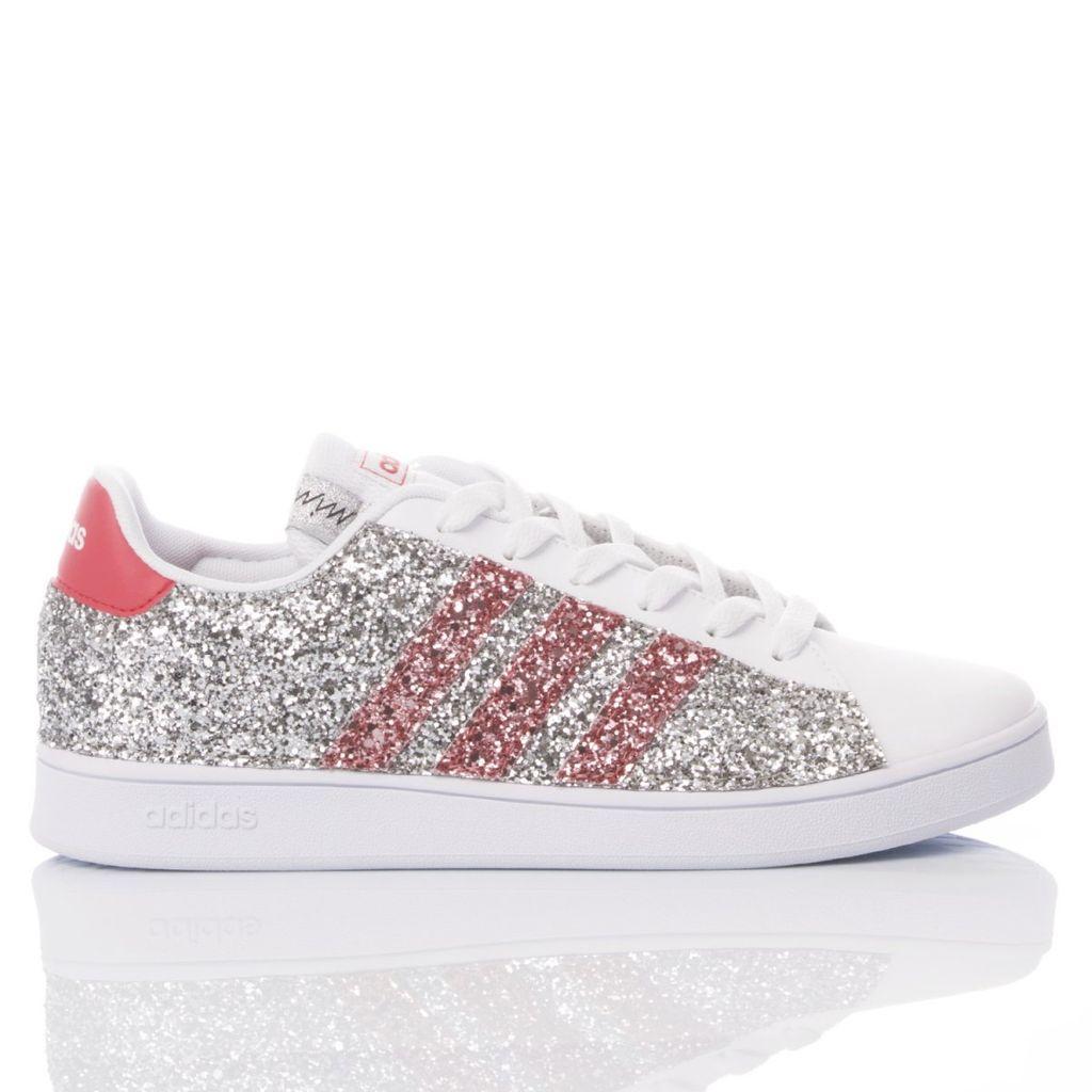 adidas Advantage Silver, White, in Pink - Lyst