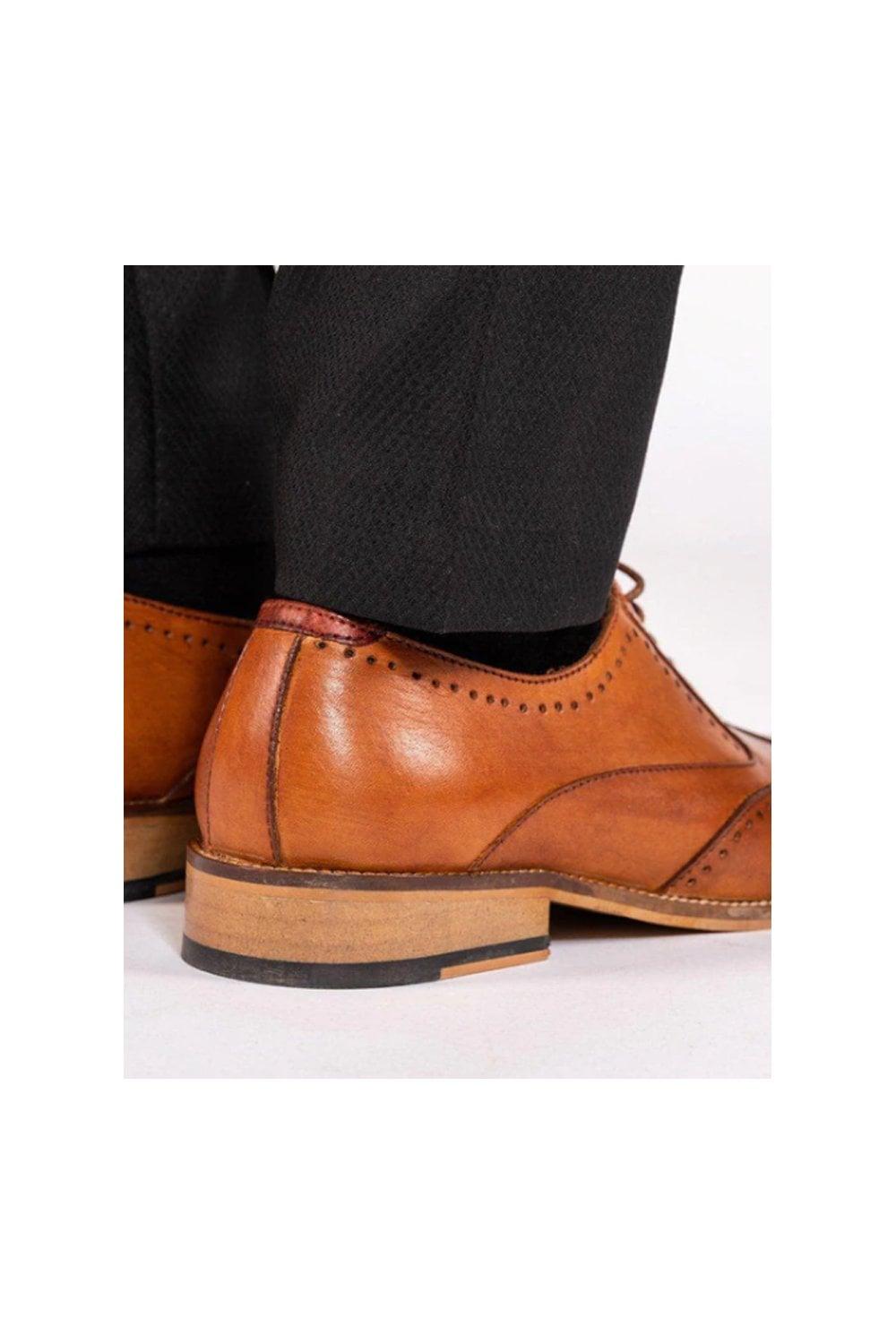 Mid Tan Wingtip Oxford Brogue Shoe 