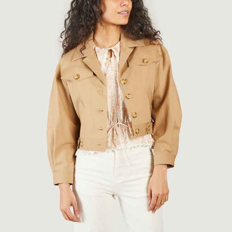 Maje Short Cotton Jacket Bakino Camel 
