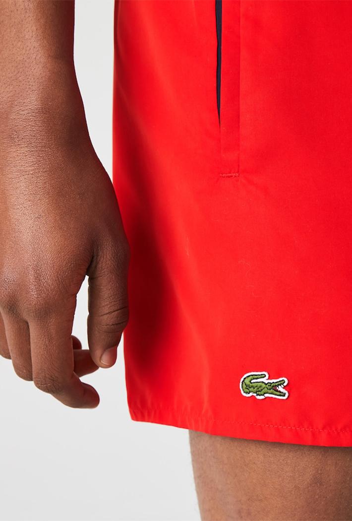 Lacoste Synthetic Light Quick-dry Swim Shorts in Red for Men | Lyst
