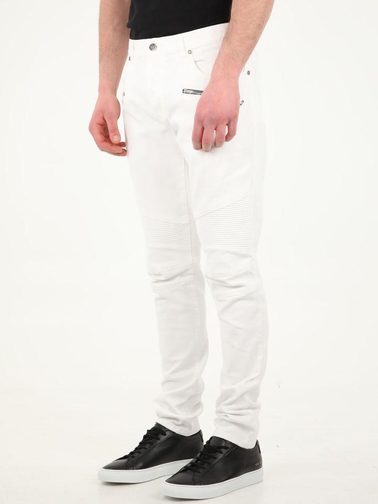 Balmain Denim Jeans in White for Men - Lyst