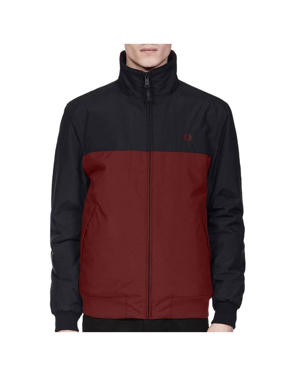 Fred Perry Fleece Panelled Quilted Brentham Jacket in Red for Men - Lyst