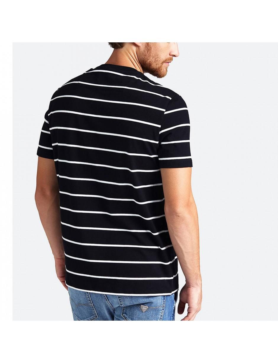 guess stripe motif t shirt