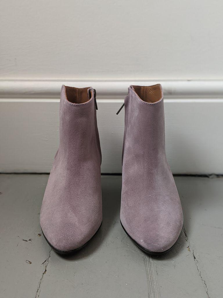 mauve ankle boots