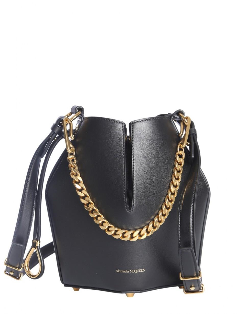 McQ Leather Small Bucket Bag in Black - Lyst