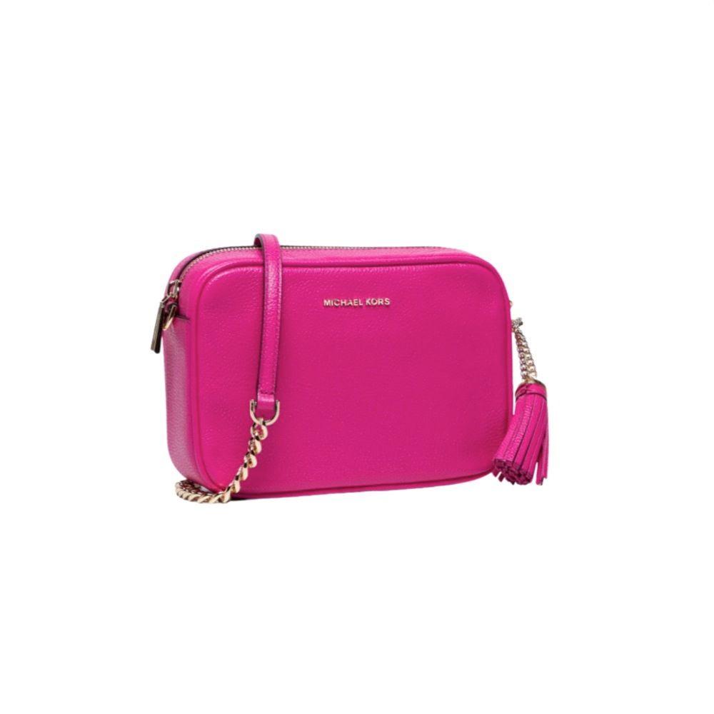 MICHAEL Michael Kors Michael Kors - Tracolla Ginny In Pelle - Wild Berry in  Red | Lyst