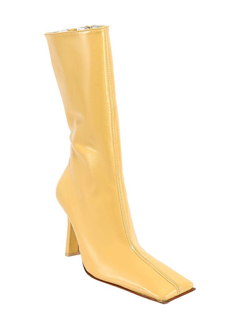 yellow boots knee high