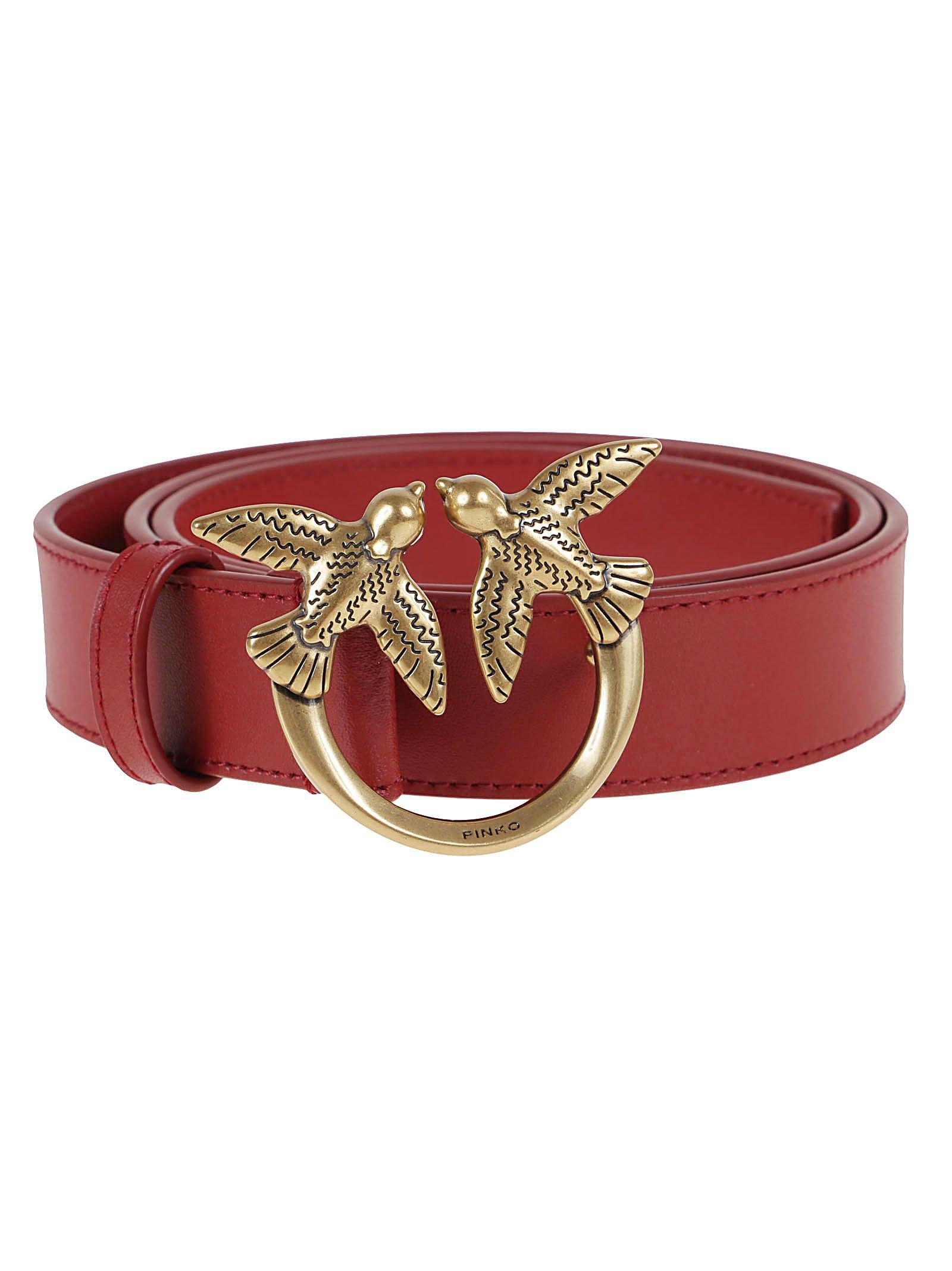 Pinko Leather Love Berry Simply H3 Belt in q Ruby Red (Red) - Save 15% |  Lyst