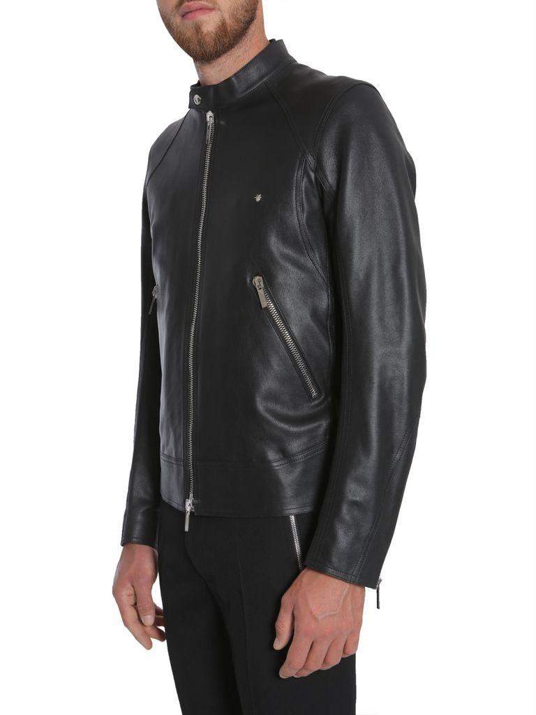 Dior Leather Jacket in Black for Men - Lyst