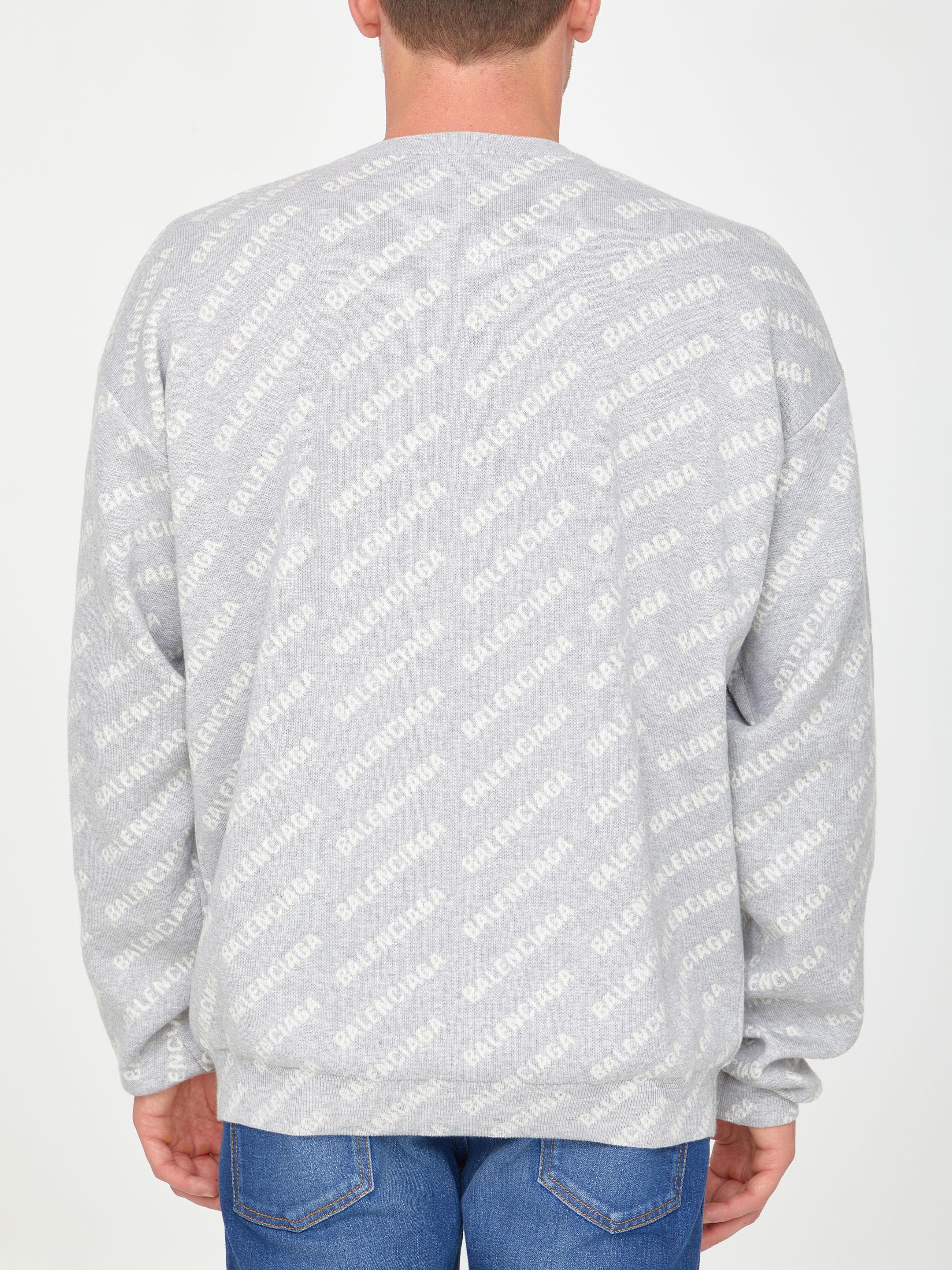 Balenciaga Cotton Grey Jumper With Logo 