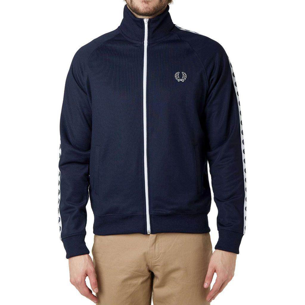 Fred Perry Sports Authentic Laurel Taped Track Jacket Navy in Blue for ...