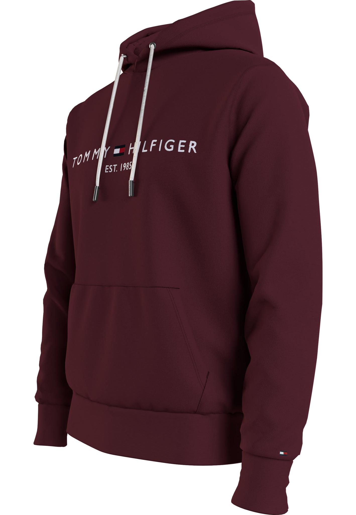 Tommy Hilfiger Logo Hoodie Bordeaux Mw0mw11599 Vlp in Red,Burgundy (Red)  for Men | Lyst