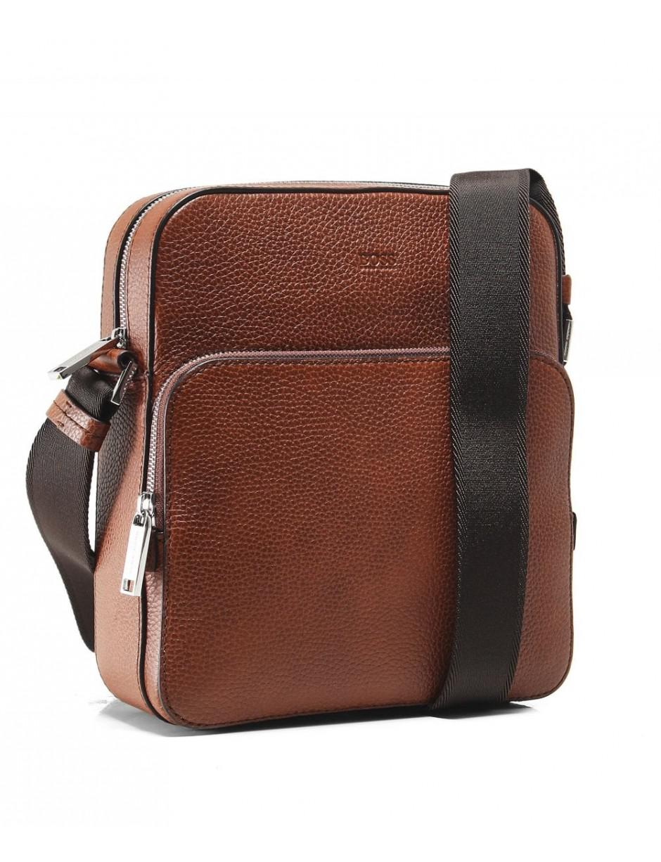 BOSS by HUGO BOSS Leather Crosstown_ns Pocket Messenger Bag in Brown ...