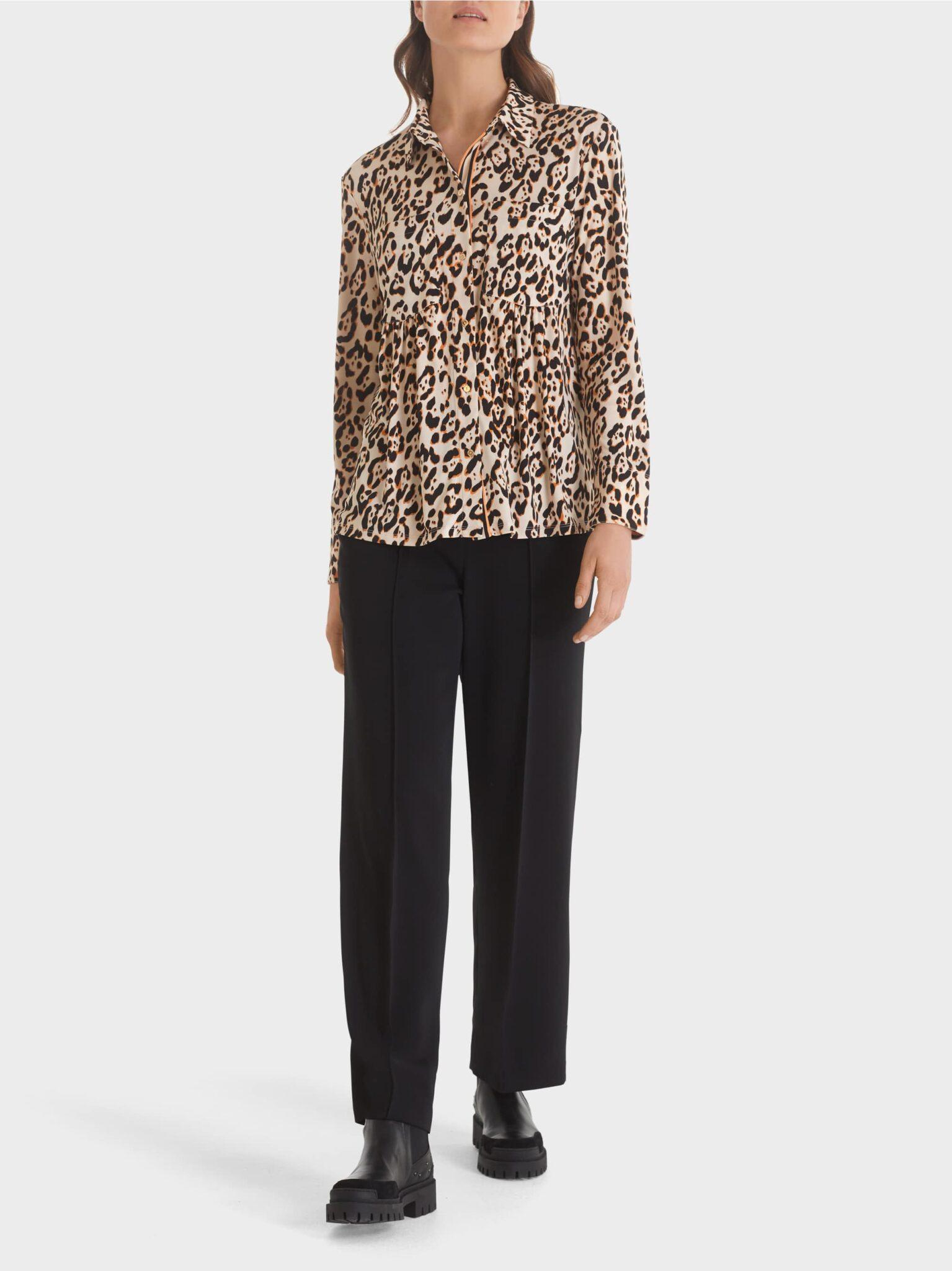 Marc Cain Synthetic Leopard Print Shirt Blouse in Animal Print (White) | Lyst
