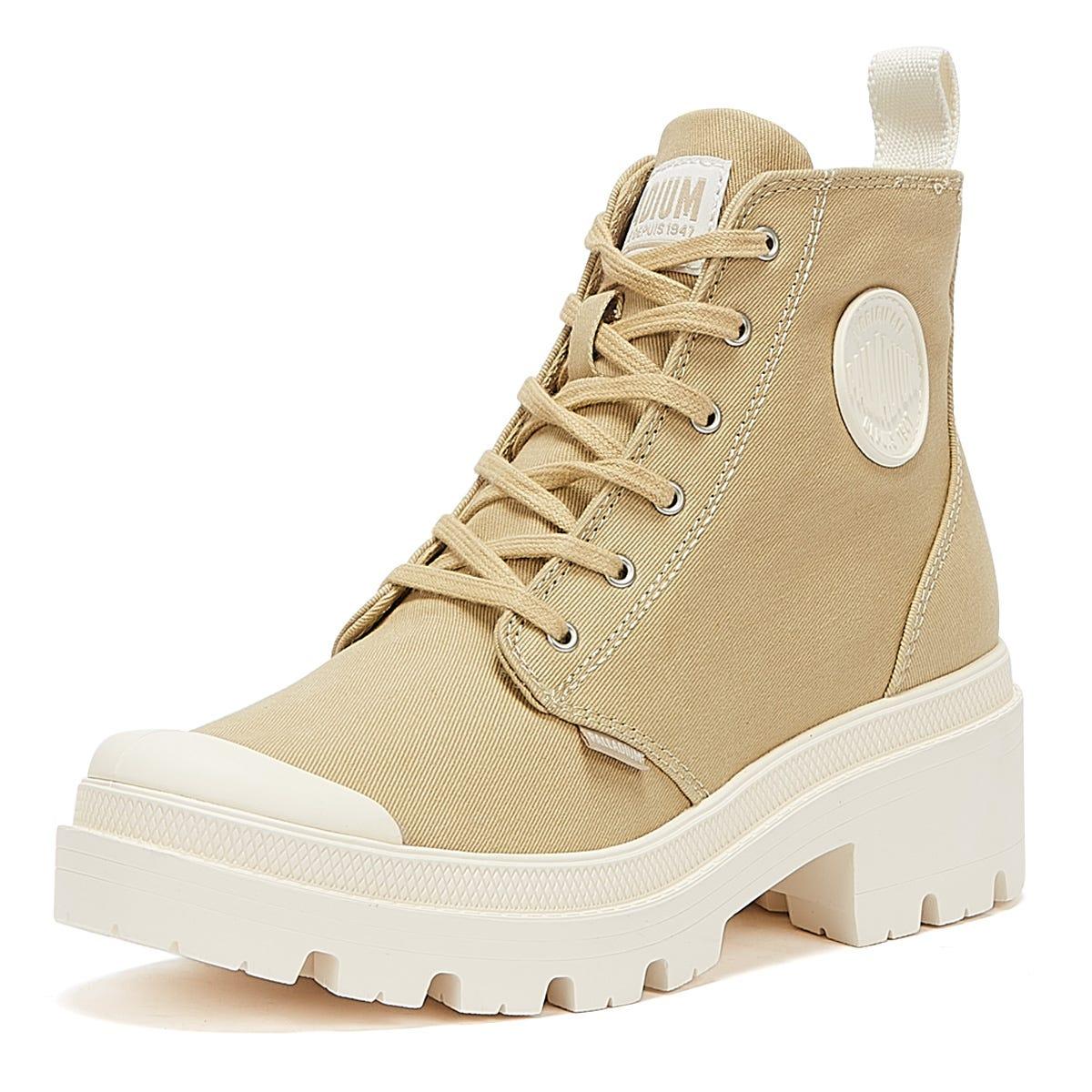 Palladium Pallabase Twill Taupe Boots in Natural | Lyst