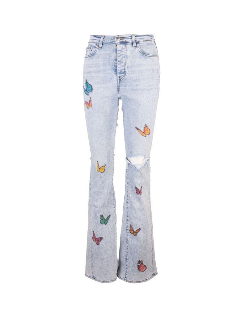 Amiri Denim Butterfly-print Ripped 