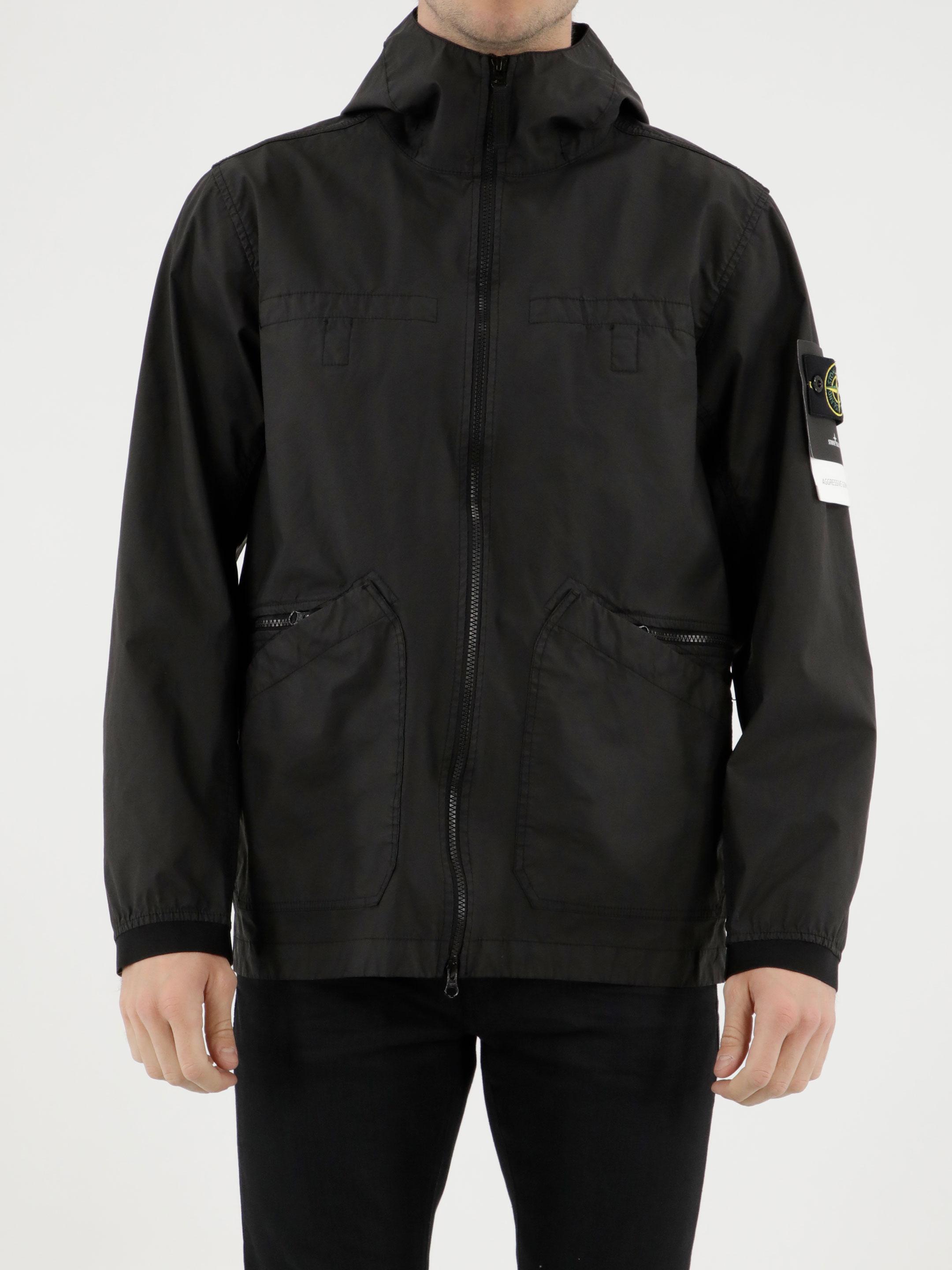 Stone Island Cotton Aggressive Gommato Jacket in Black for Men | Lyst